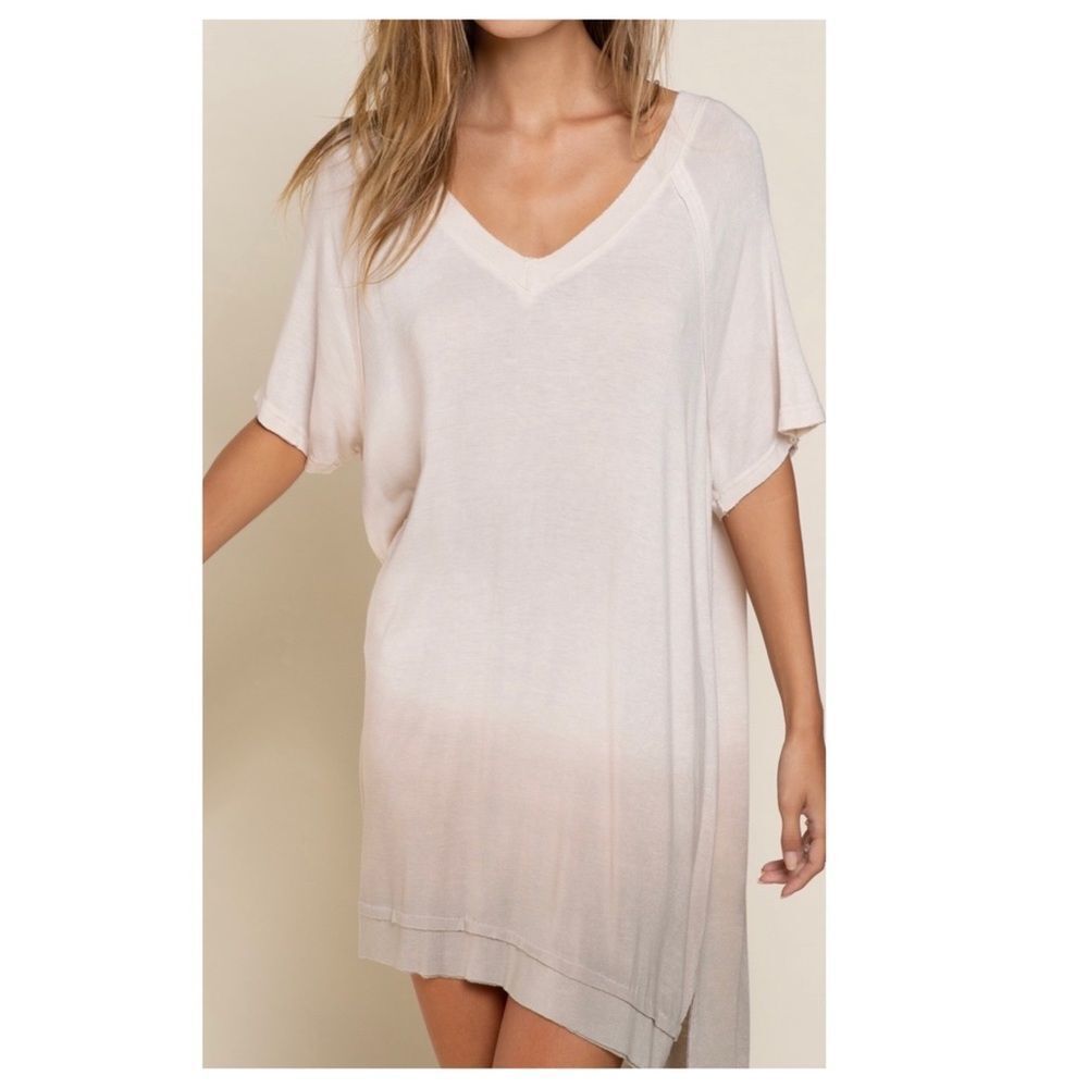 𝅺OMBRE hand dip die Tunic - Dress with raw seam line detail, - Picture 5 of 10
